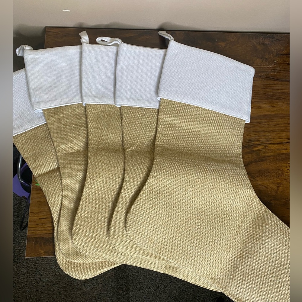 Lot of 5 Blank‎ Christmas Stockings